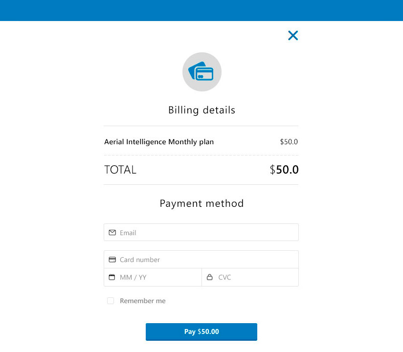 Aerial Billing Screen